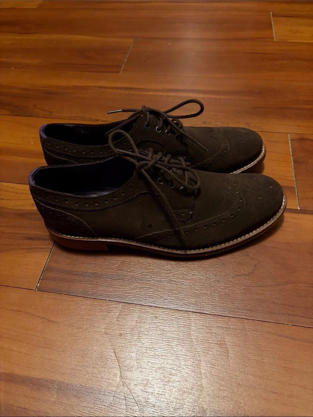 Ted Baker Men's Brown Suede Wingtip Oxford Dress Shoes Sz 8